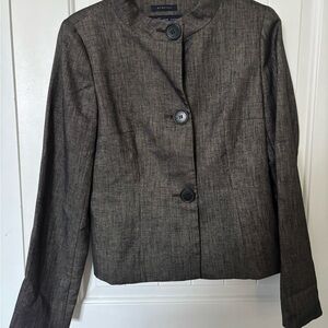 Anne Klein Charcoal Button-Up Blazer